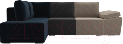 Комплект мягкой мебели Лига Диванов Хавьер левый / 101241 (велюр бежевый/серый/синий)