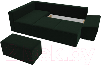 Комплект мягкой мебели Лига Диванов Хавьер левый / 101243 (велюр зеленый)