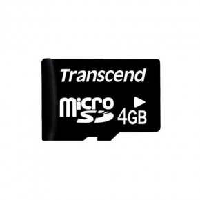Карта памяти Transcend microSDHC (Class 6) 4 Gb + SD адаптер (TS4GUSDHC6) - основной вид