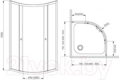 Душевой уголок Radaway Premium Plus A1900 / 30413-01-08N