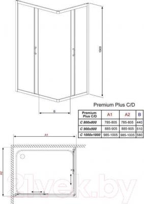 Душевой уголок Radaway Premium Plus C800 / 30463-01-06N