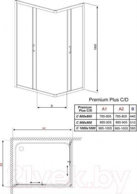 Душевой уголок Radaway Premium Plus C1000 / 30443-01-08N