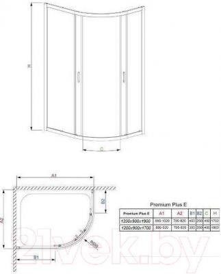 Душевой уголок Radaway Premium Plus E1700 / 30483-01-01N