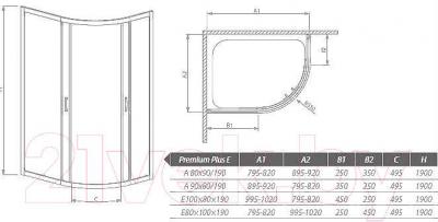 Душевой уголок Radaway Premium Plus E1900 / 30491-01-06N