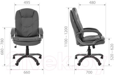 Кресло офисное Chairman 668 (экокожа, серый)
