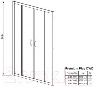 Душевая дверь Radaway Premium Plus DWD / 33353-01-01N