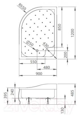 Изображение товара Душевой поддон Radaway Korfu Е1000x800 R / 4E81400-03R