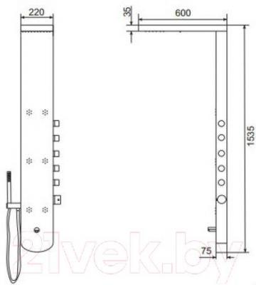 Душевая панель Excellent Actima Pi Oval (ARAC.ML7066EM)