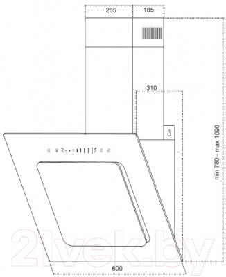 Вытяжка наклонная Germes Delta Sensor (60, белый)