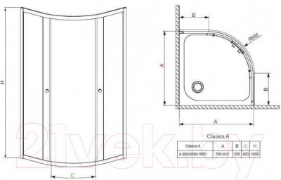 Душевой уголок Radaway Classic A800 / 30010-01-06