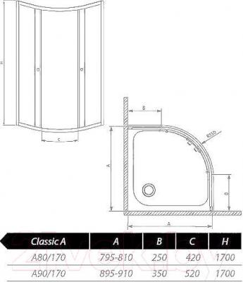 Душевой уголок Radaway Classic A900 / 30001-01-01