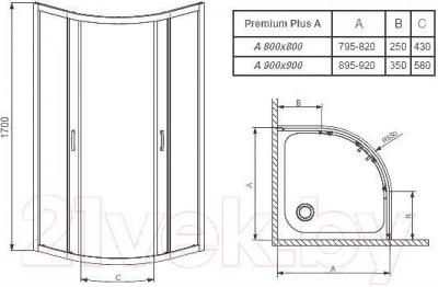 Душевой уголок Radaway Premium Plus A800 / 30411-01-01N