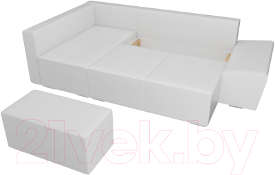 Комплект мягкой мебели Лига Диванов Хавьер левый / 101268 (экокожа белый)