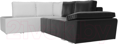 Комплект мягкой мебели Лига Диванов Хавьер левый / 101272 (экокожа черный/белый)