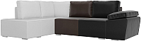 Комплект мягкой мебели Лига Диванов Хавьер левый / 101274 (экокожа черный/коричневый/белый) - 