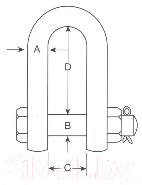 Скоба такелажная ЕКТ CV012105 (50шт)