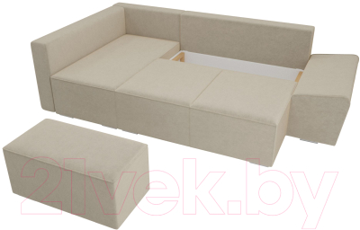 Комплект мягкой мебели Лига Диванов Хавьер левый / 101250 (микровельвет бежевый)