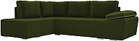Комплект мягкой мебели Лига Диванов Хавьер левый / 101253 (микровельвет зеленый) - 