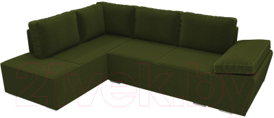 Комплект мягкой мебели Лига Диванов Хавьер левый / 101253 (микровельвет зеленый)