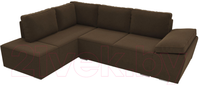 Комплект мягкой мебели Лига Диванов Хавьер левый / 101255 (микровельвет коричневый)