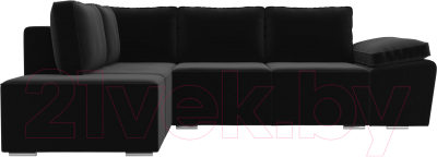 Комплект мягкой мебели Лига Диванов Хавьер левый / 101258 (микровельвет черный)