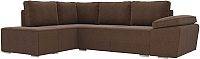 Комплект мягкой мебели Лига Диванов Хавьер левый / 101262 (рогожка коричневый) - 