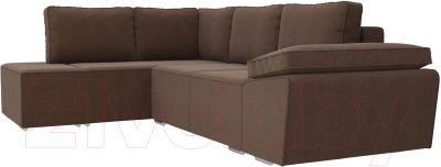 Комплект мягкой мебели Лига Диванов Хавьер левый / 101262 (рогожка коричневый)