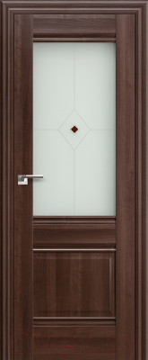 Дверь межкомнатная ProfilDoors 2X 80x200 (орех сиена/стекло матовое/коричневый фьюзинг)