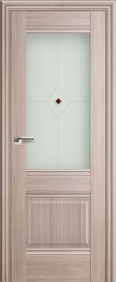 Дверь межкомнатная ProfilDoors 2X 60x200 (орех пекан/стекло матовое/коричневый фьюзинг)