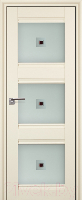 Дверь межкомнатная ProfilDoors 4X 60x200 (эшвайт/стекло матовое/коричневый фьюзинг)