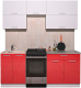 Кухонный гарнитур Интерлиния Мила Gloss 50-19 (белый/красный глянец) - 