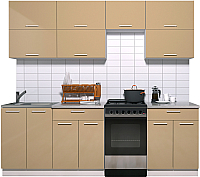 Кухонный гарнитур Интерлиния Мила Gloss 50-23 (капучино глянец) - 