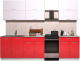 Готовая кухня Интерлиния Мила Gloss 50-27 (белый/красный глянец) - 
