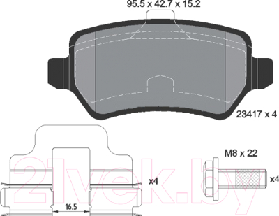 

Тормозные колодки Textar, 2341702