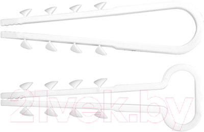 Дюбель-хомут ЕКТ 19-25 для крепления круглого кабеля / V020326 (100шт, белый)