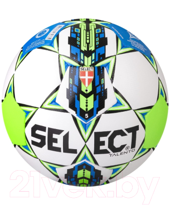 Футбольный мяч Select Talento / 811008-102 (размер 4, белый/синий/зеленый)