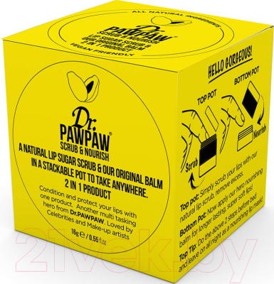 Скраб для губ Dr.PawPaw Lip Sugar Scrab & Original Balm 2 в 1 (25мл)