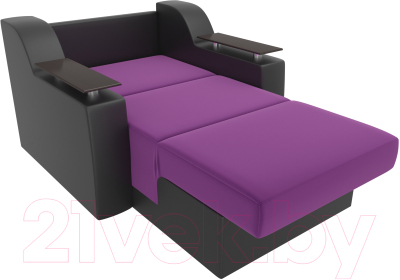 Кресло-кровать Лига Диванов Сенатор / 100697 (80, микровельвет фиолетовый/экокожа черный)
