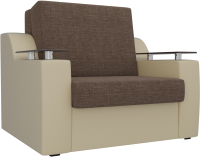 Кресло-кровать Лига Диванов Сенатор / 100702 (80, рогожка коричневый/бежевый) - 