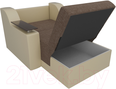Кресло-кровать Лига Диванов Сенатор / 100702 (80, рогожка коричневый/бежевый)
