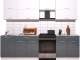 Кухонный гарнитур Интерлиния Мила Gloss 60-27 (белый/асфальт глянец) - 