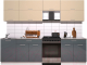 Готовая кухня Интерлиния Мила Gloss 60-27 (ваниль/асфальт глянец) - 
