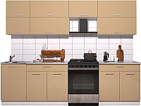 Кухонный гарнитур Интерлиния Мила Gloss 60-27 (капучино глянец) - 
