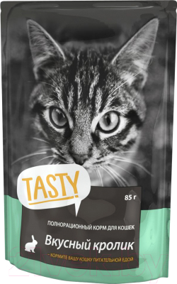 Влажный корм для кошек Tasty Cat С кроликом в желе (25x85г)