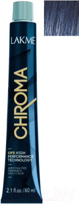 Крем-краска для волос Lakme Chroma Ammonia Free Permanent Hair Color 0/70 (60мл, синий)
