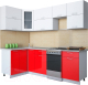 Готовая кухня Интерлиния Мила Gloss 50-12x24 (белый/красный глянец) - 