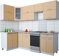 Кухонный гарнитур Интерлиния Мила Gloss 50-12x25 (капучино глянец) - 