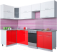Готовая кухня Интерлиния Мила Gloss 50-12x26 (белый/красный глянец) - 