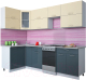 Готовая кухня Интерлиния Мила Gloss 50-12x26 (ваниль/асфальт глянец) - 