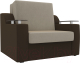 Кресло-кровать Лига Диванов Сенатор / 100690 (80, микровельвет бежевый/коричневый) - 